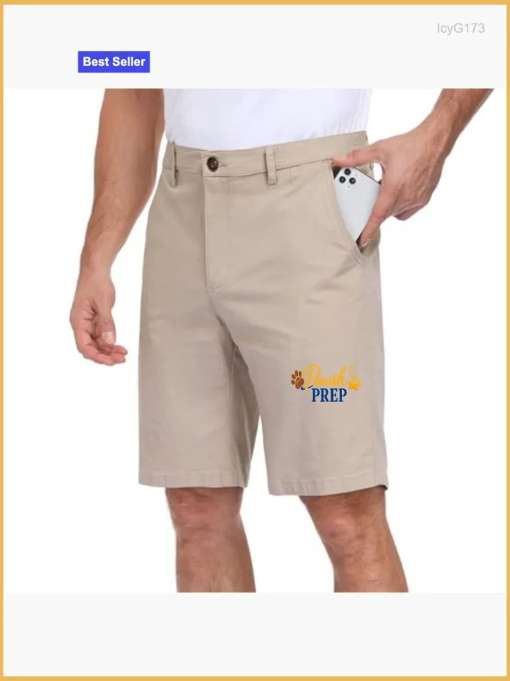 Men's Stretch Chino Shorts Slim Fit 10